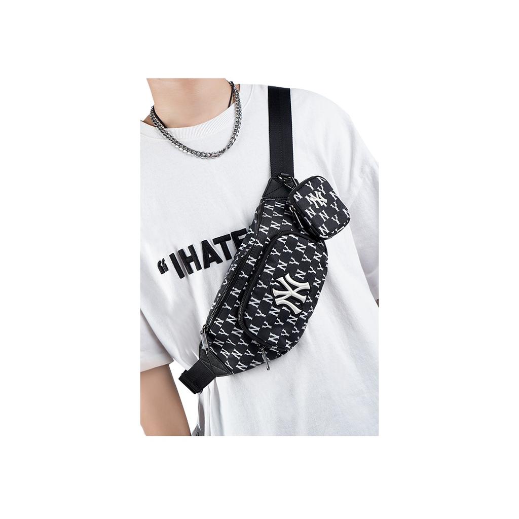 New MLB Monogram Collection Polyester Combo Bag One Shoulder Crossbody Fanny Pack Regular Unisex Black 3AHSM012N-50BKS