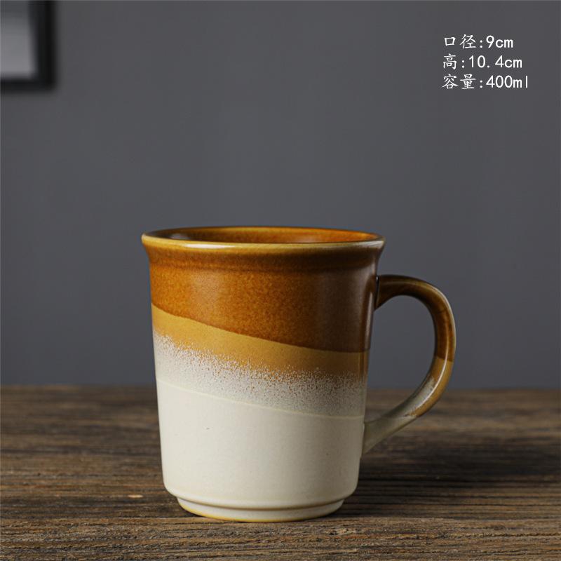 Ceramic Cup Japanese Couple Cup Afternoon Tea Ceramic Cup Wind Retro Water Cup Coarse Pottery Coffee Cup