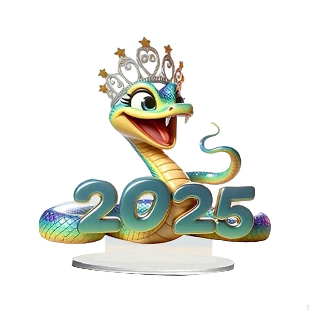 Year of The Snake Acrylic Sign Chinese Lunar Decoration Artwork Desktop Ornament for