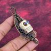 Howlite Copper Wire Wrapped Pendant Titanium Bead Eyes Jewelry Skull Bone Face Pendant
