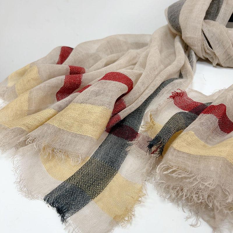 Autumn And Winter Vintage Wool Scarf Warm Shawl For Lady Classical Stripe Long Winter Wool Scarves