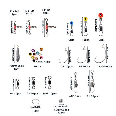 158Pcs Fishing Swivels Kit High Strength Fishing Tackle Box with Barrel Swivels Ball Bearing Swivels for Bass Trout