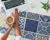 Anti-slip Vinyl Decorative Mat Retro Tiles 100x50 Cm
