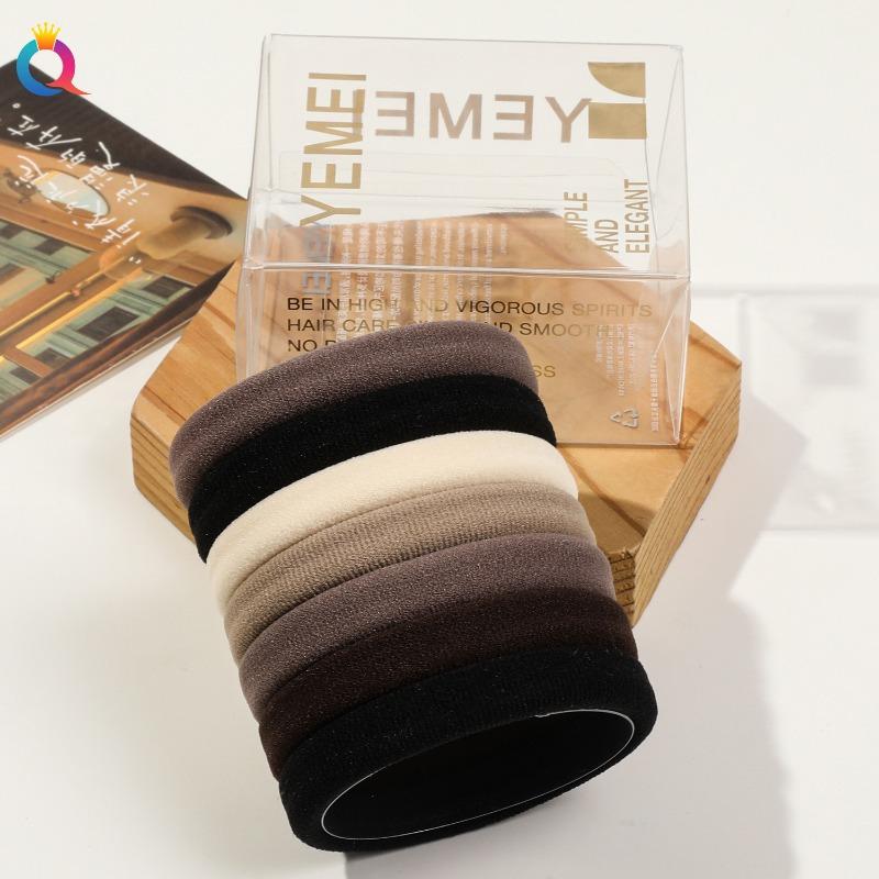 10pcs Thickened Hair Band  Coffee-colored Hair Tie  Cream-tied Ponytail Rubber Band  Simple and Elegant for WomenElasticity Durable  High-end Feel