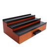 3 Tier Wooden Cologne Stand with Drawer Concealed Compartment Pure Pine Wood Cologne Display Shelf Black Walnut