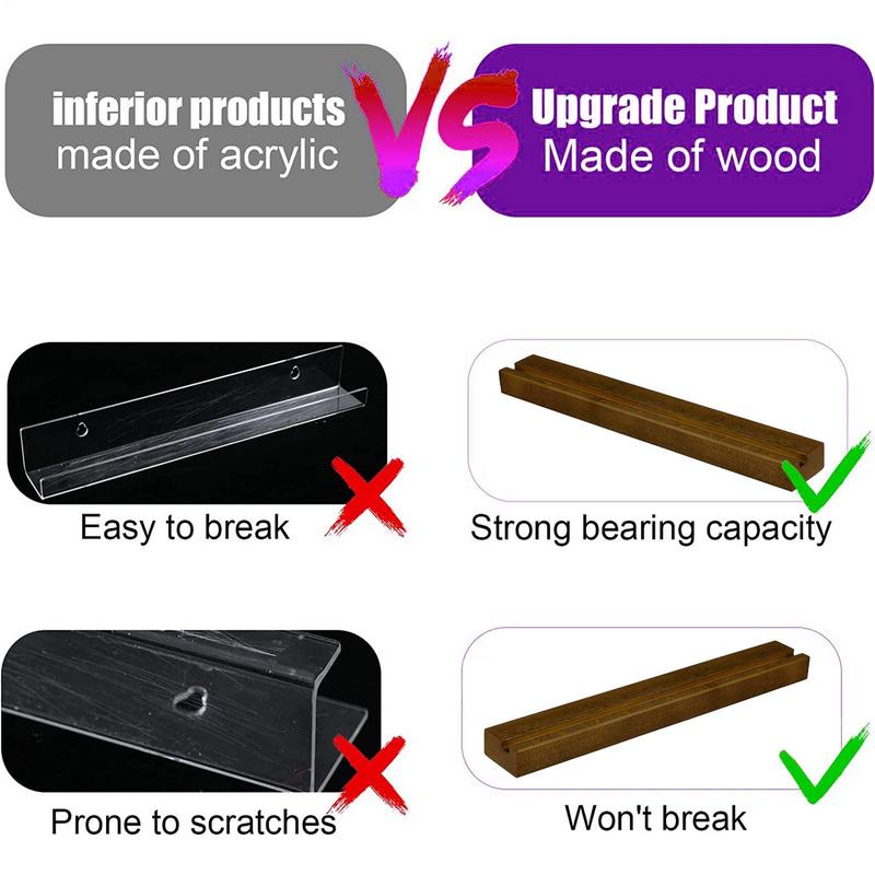 Wooden Wall Record Holder Wood Vinyl Record Shelf Wall Mount Record Storage Racks Small Wall Vinyl Record Holder Display Shelf