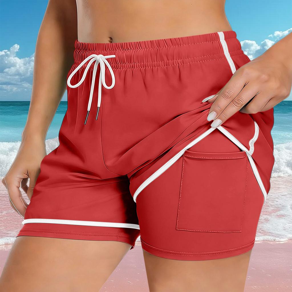 Womens Athletic Shorts with Built-in Liner and Pocket Drawstring Waistband Quick Dry Lightweight Sportswear for Running Yoga Training