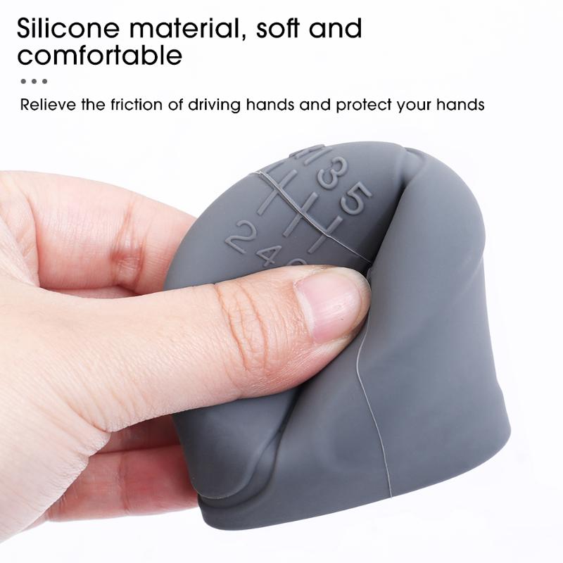 Car Manual Gear Shift Grip Cover Non-Slip Silicone Universal 6-speed Gear Shift Grip Protective Covers Car Interior Accessories