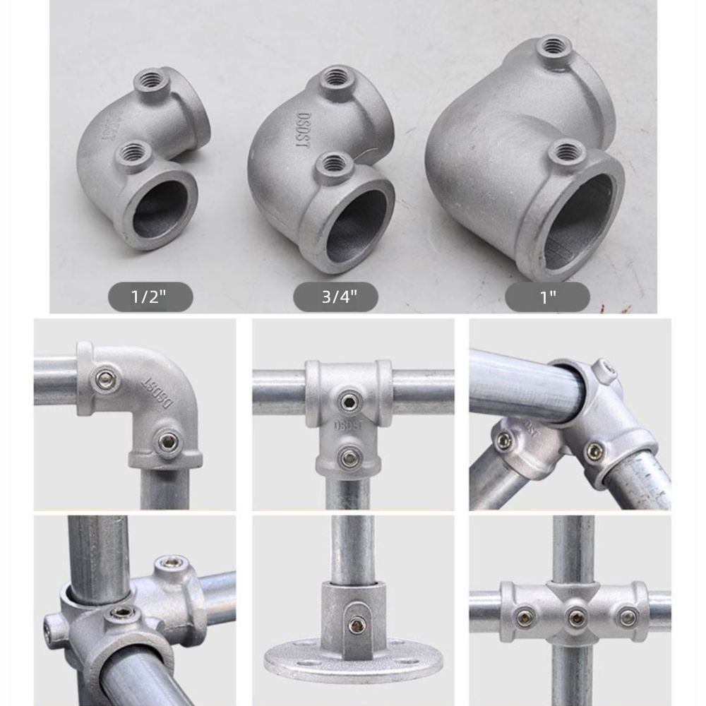 Aluminum Alloy Steel Frame Fasteners Fixed Buckle Circular Pipe Connector  Steel Tube Shelf