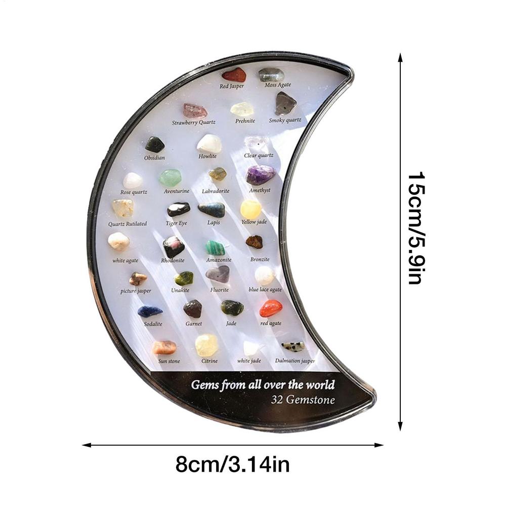 32pcs Assorted Natural Gem Sets Crystal Rock Collection Natural Crystal Stones Mineral Rock Specimen Reiki Healing