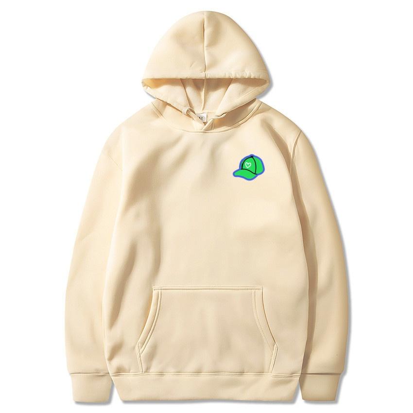 2025 Autumn/Winter New Green Baseball Hat Printed Hoodie Classic College Style Hoodie Daily Fashion Warm Hoodie