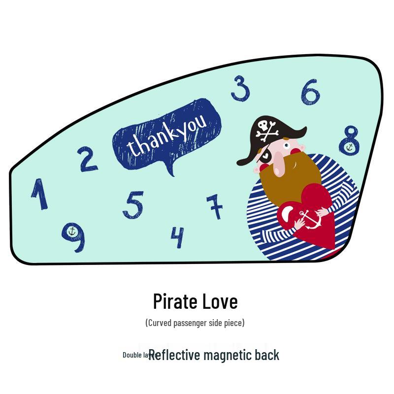Car Magnetic Curtains - Cartoon Pirate UV Protection Blackout Sunshade