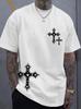 Unisexs Tshirt Double Star Cross Graphic Print Vintage Dark Urban Streetwear 100 Polyester Sxxl