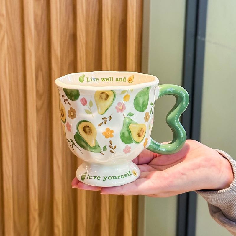 

Charming Fruit Ceramic Mug with Lid & Spoon - Perfect Gift for Girls & Office Use 400ML