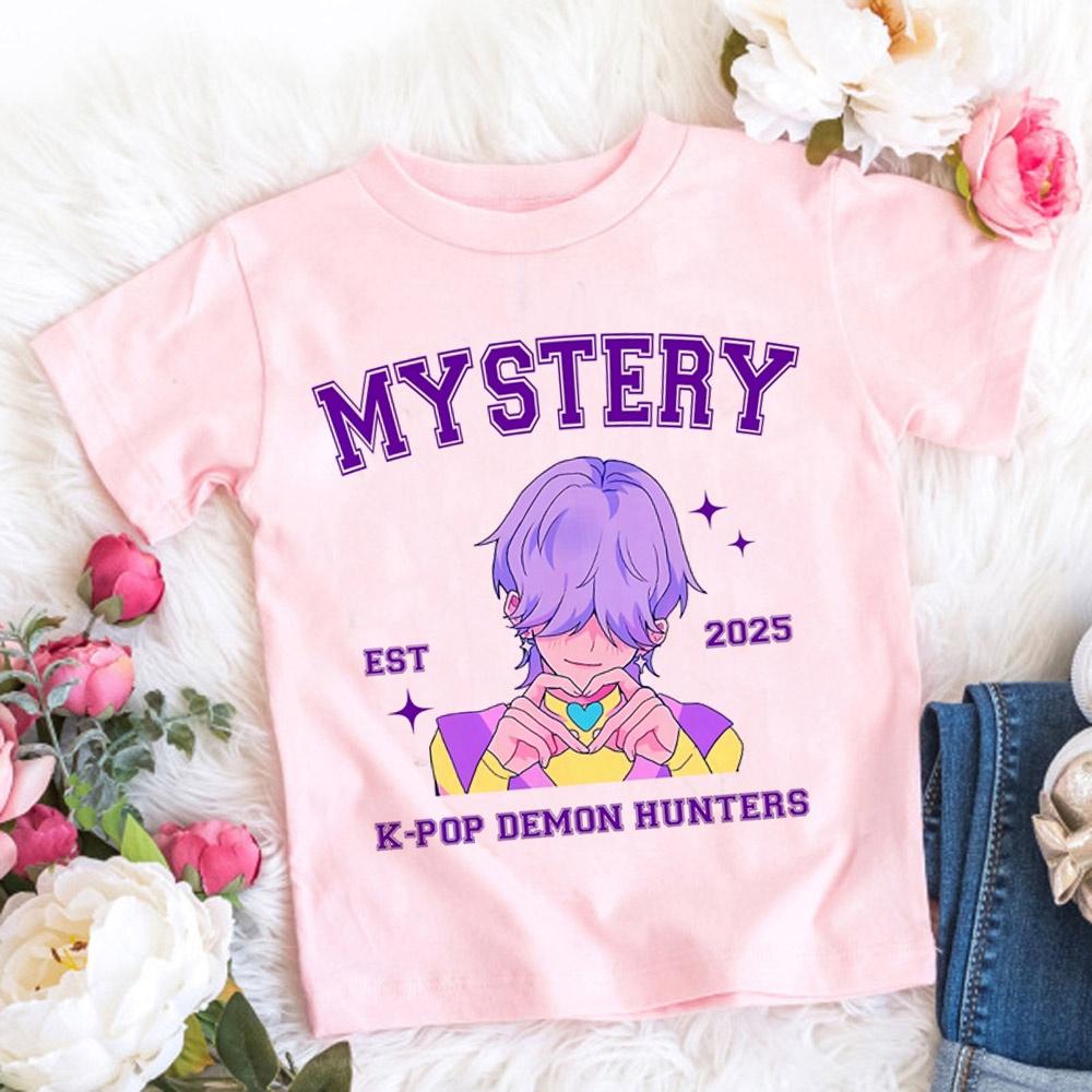 2025 New Hot KPop Demon Hunters Child Short Sleeve T-shirt Anime Character Print Tees Boys Girls Casual Tops Birthday Gift