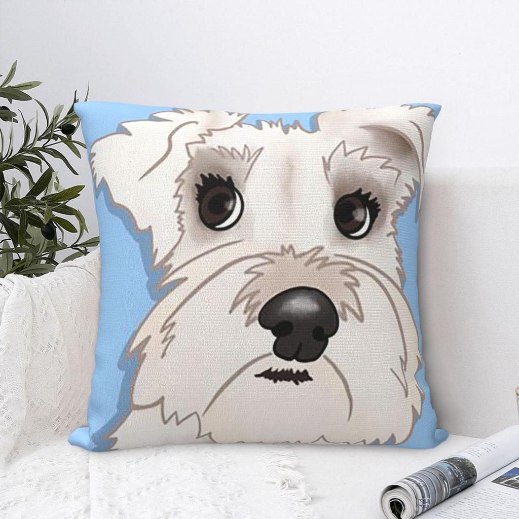 Belle The White Miniature Schnauzer Dog Pillowcase Cushion Comfort Throw Pillow Sofa Cushions Used for Home Bedroom Living Room