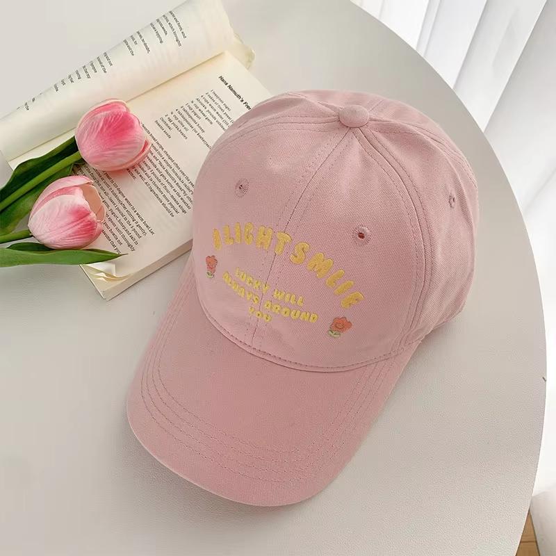 

Корейская розовая женская бейсболка с цветочным принтом, мягкий хлопок, вышитые буквы, снепбек, кепка-утка, для улицы, Y2K, для девушек, солнцезащитная, с козырьком розовый