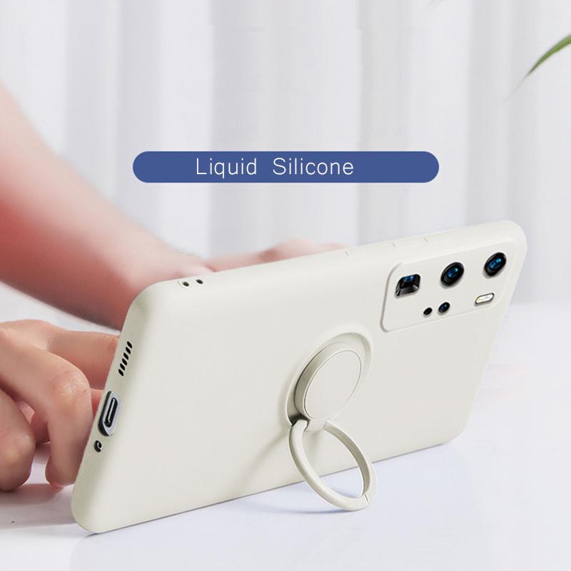 Magnetic Ring Holder Stand Case For Samsung Galaxy S21 Ultra S22 Plus Note 20 S20 FE S10 A51 A71 A50 Liquid Silicone Soft Cover