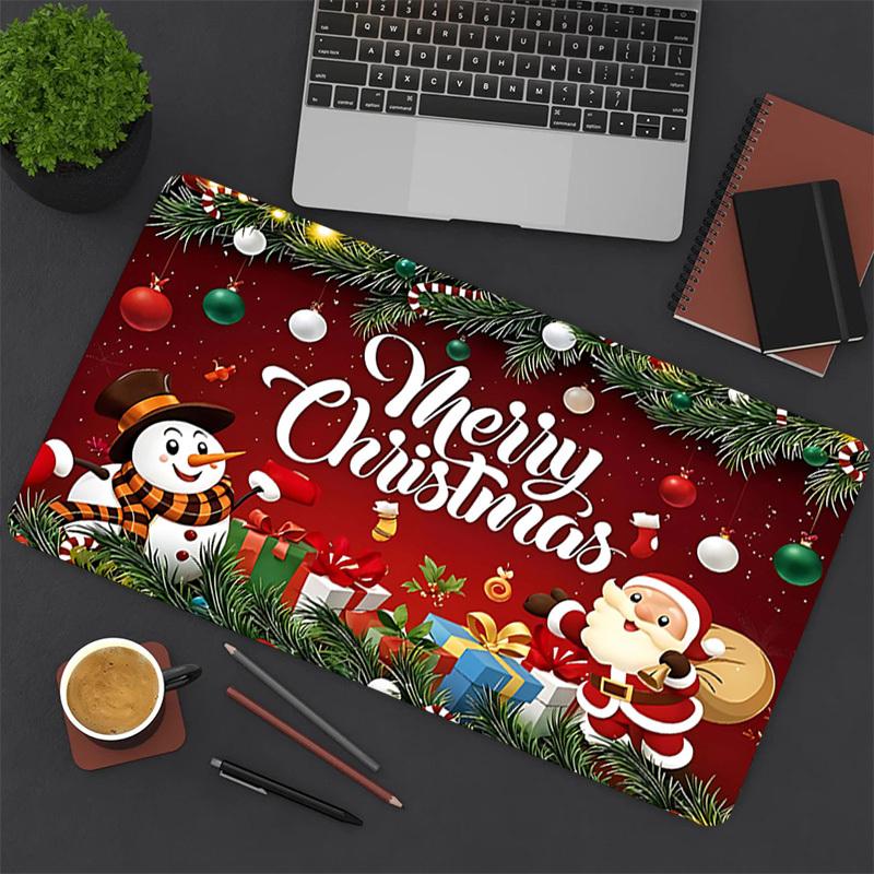 1PC Christmas Santa Claus Oversized Mouse Pad - Non-Slip Rubber Base Perfect for Office School Esports Home Decor Desk Mat 316A