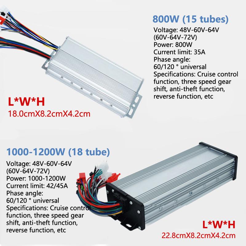 36V-48V 350W/500W Borstlös DC-motor Hastighetsregulator Ersättning för Elcykel E-cykel Scooter