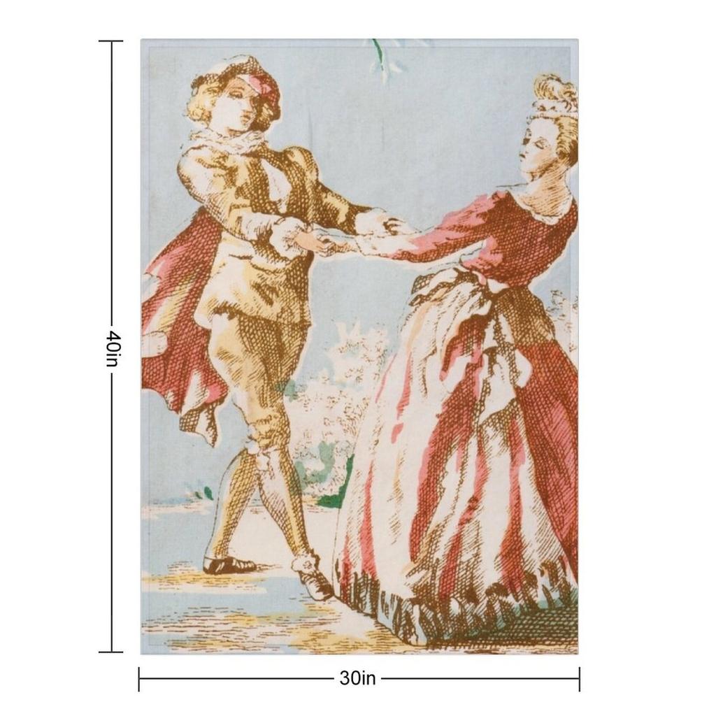 Distressed Toile De Jouy Print Throw Blanket Decorative Sofas Flannel Beach Flannel Fabric Blankets