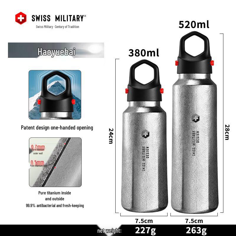 SWISS MILITARY Alpine Pure Titanium Hexagonal Cup 520ML