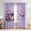 Cartoon Pattern Curtains for Kids Room Kitchen Area Study Room Decoration Rod Pocket Home Decoration Cute Pink Blue 2 Pcs