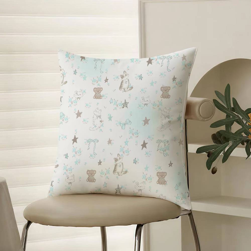 Flowers And Animals Warmly Heart Pillow Case Comfort Sofa Bed Silky elegant Invisible zipper Decorative cushion cover