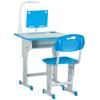 Kids Desk and Chair Set Adjustable Height Study Table Set with Drawer, Book Stand, Pen Slot - Blue