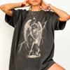 Damen Erzengel Michael T-Shirt Vintage Katholisch Schutz Hingabe Herren Tee Unisex Vintage Übergroß Locker Kurzarm
