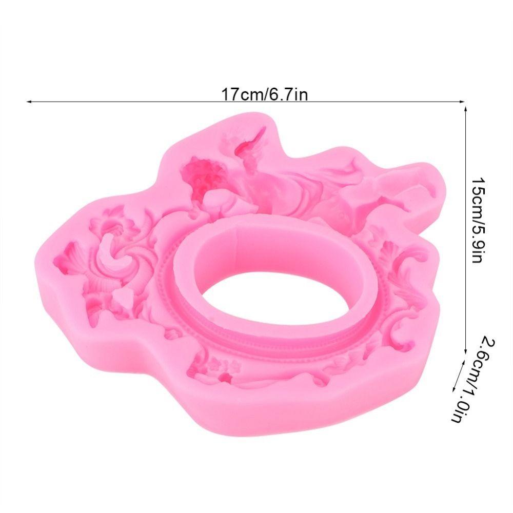 Pink Color Silicone Fondant Mold 3D Sculpted Pattern Chocolate Mould Baking Decor Tool Baking Use