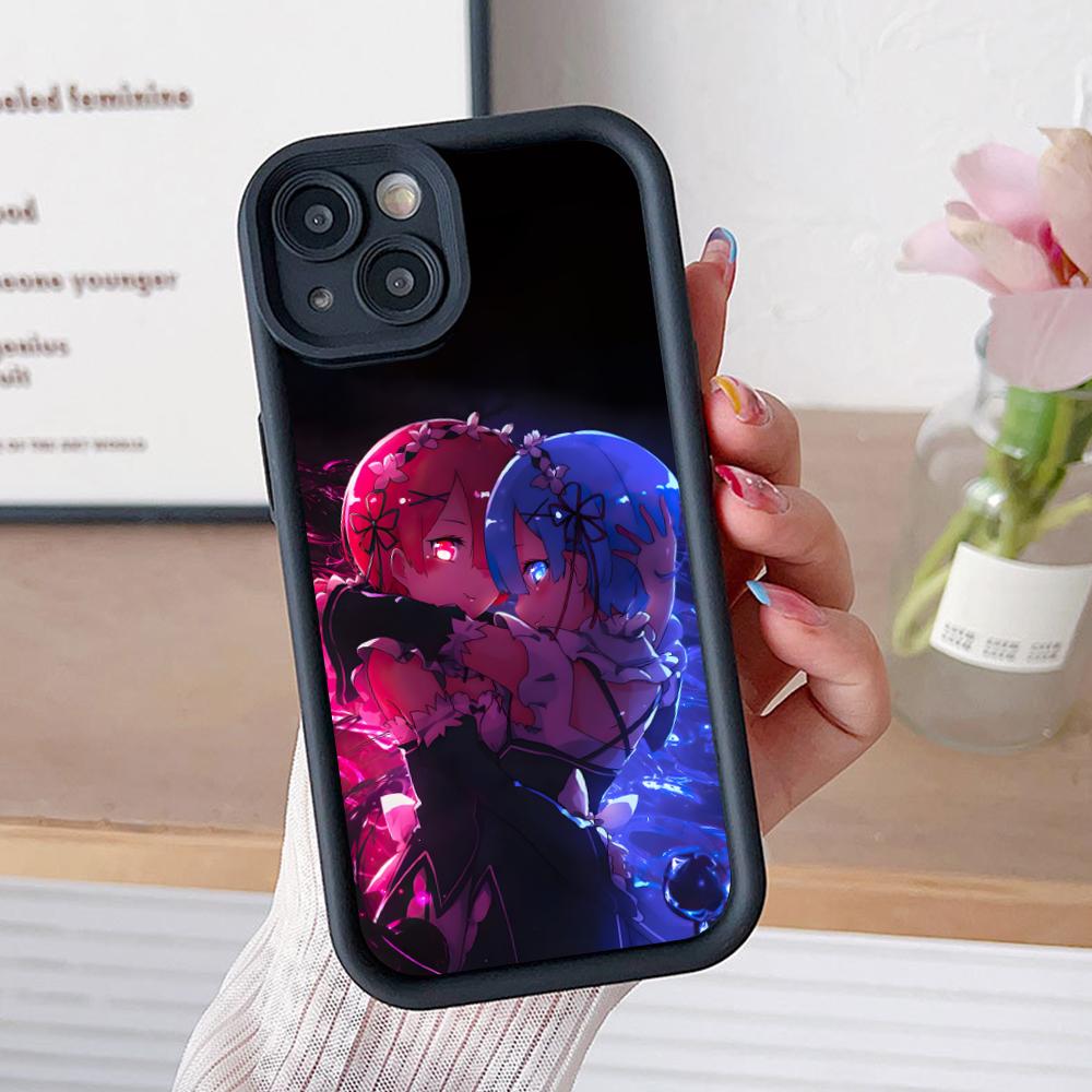 ReZero Rem Ram Thicken TPU Mobile Phone Case for iPhone 17 16 15 14 13 12 11 Air Pro Max Plus Colorful Cover