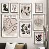 Abstract Matisse Lines Girl Coral Shapes Wall Art Canvas Painting Nordic Posters And Prints Wall Pictures For Living Room Decor