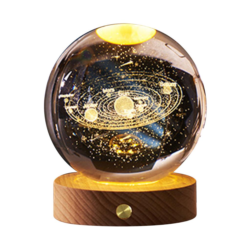 3D Crystal Ball Night Light Rechargeable Battery Soft Light Multifunction Crystal Ball Lamp with