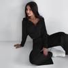 1116ebay European and American autumn and winter women's clothing new hooded casual sweater set two-piece women's