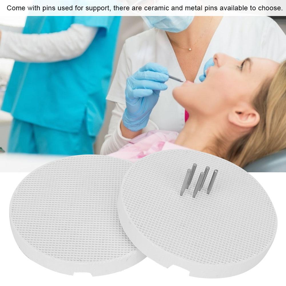 2pcs Round Firing Trays with 20pcs Pins for Dental Lab Dental Technician Supplies (Metal Pin)