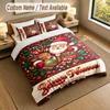 Christmas Theme Personalized 3Pcs Bedding Set Custom Text & Name 1 Sheet 2 Pillowcases Household Bedding 1pc