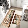 Kitchen Theme Carpet Mat Rug - Food Love Joy Design Home Decoration with Cooking Utensils Pattern Living Room Decoration Home