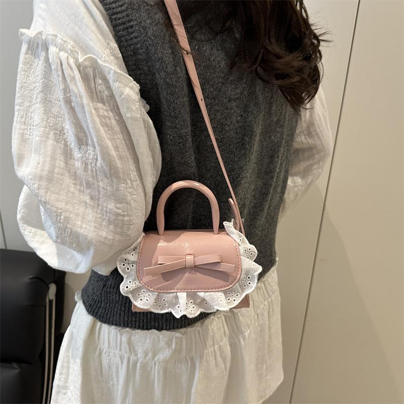 Mini Handbag Bag Women's Fresh and Sweet Lace Shoulder Messenger Bag Fashionable Commuter Bag