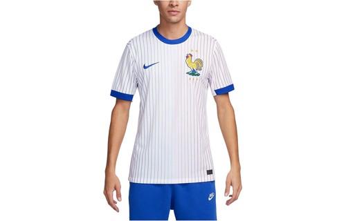 Nike Striped Round Neck Logo Print Short Sleeve Football Jersey XL синий