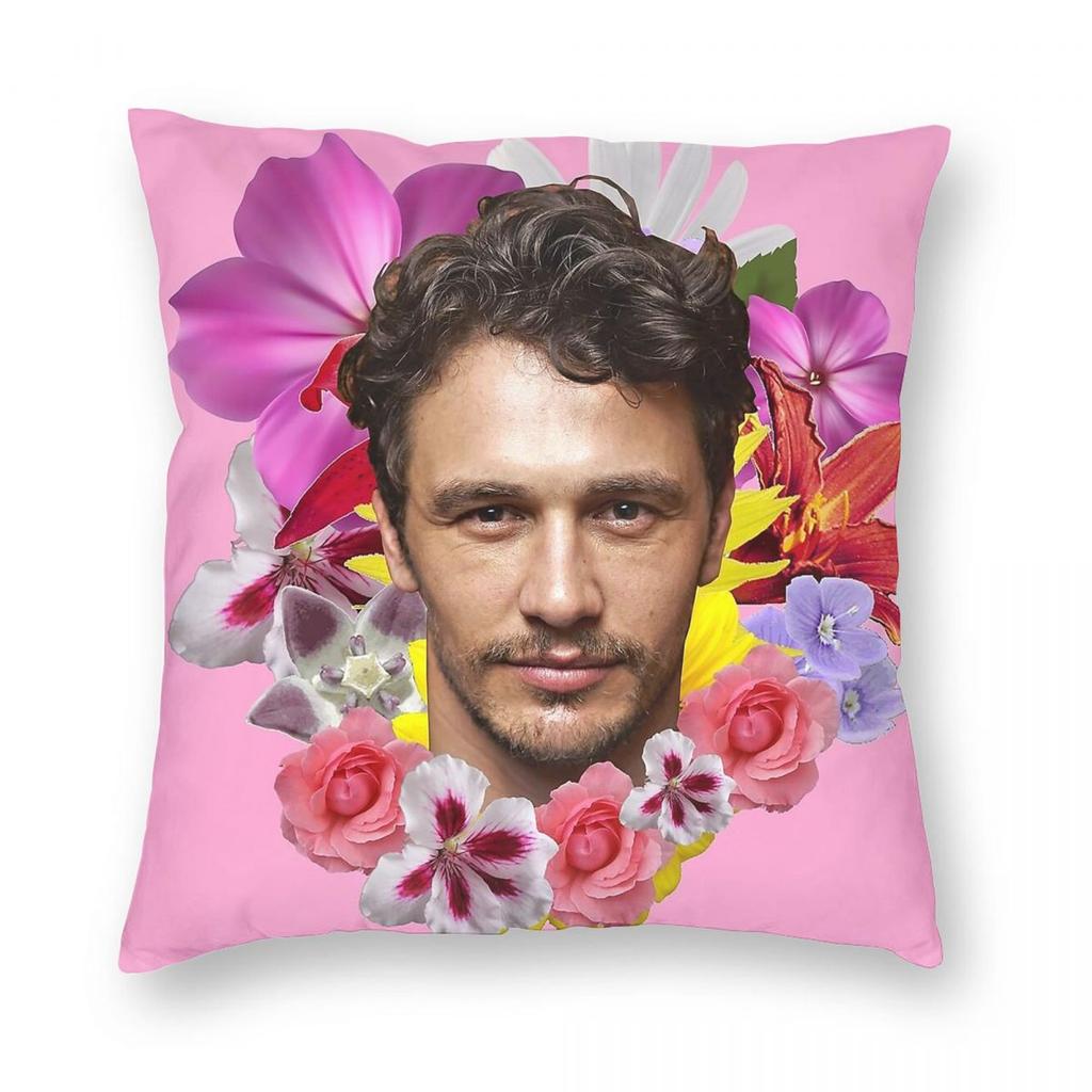 James Franco Floral Square Pillowcase Polyester Linen Velvet Printed Zip Decorative Sofa Seater Cushion Cover