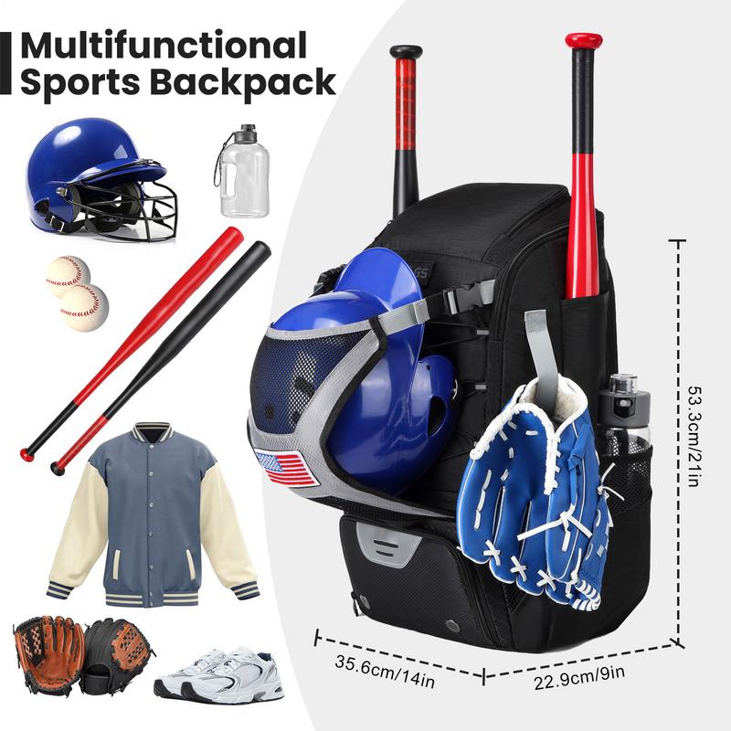 Baseball Equipment Bag Baseball Backpack with Shoe Compartment Softball Bat Bag for Youth Lightweight Softball Bat Backpack