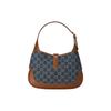 Gucci Jackie 1961 Small Shoulder Bag GG Denim Canvas Brown Leather Gold Hardware Hobo Handbag for Women Daily Commute Shopping 636706-2KQGG-8375