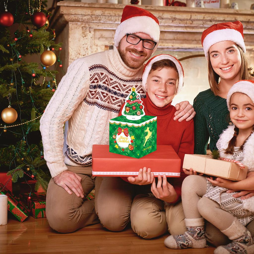 Tree Christmas Green Themed Pattern Gift Box Christmas And Party Events Decor