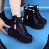 Platform Martin boots women's autumn and winter real soft leather short boots winter velvet cotton shoes leather snow boots