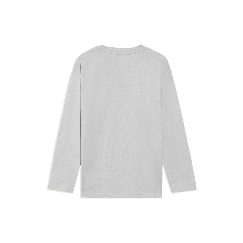 Li-Ning Vital Series Logo Print Loose Round Neck Long Sleeve T-Shirt Men Tops Gray AHSS138-2