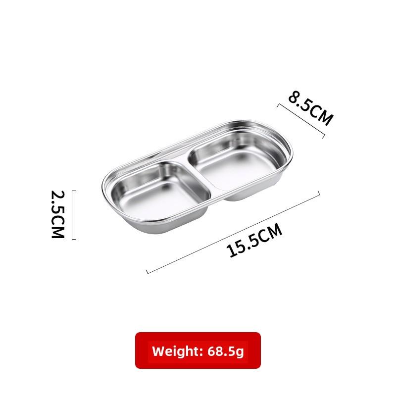 Outdoor Camping Stainless Steel Sauce Plate, Divided Sauce Dip Bowl,1/2/3 Ketchup Sauce Bowl, Picnic Barbecue Sauce Tray