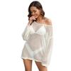 Plus Size  Summer Women's Hollow Out Pullover Beach Sunbrella Bikini Outer Beach Cover-ups