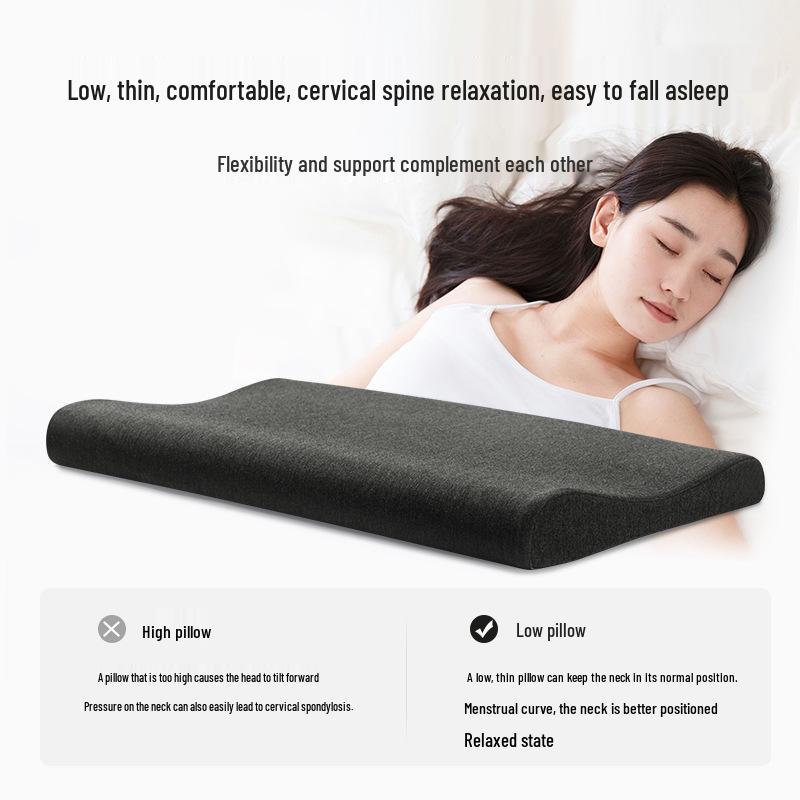 Thin Soft Memory Foam Neck Support Pillow – Removable, Washable Cover