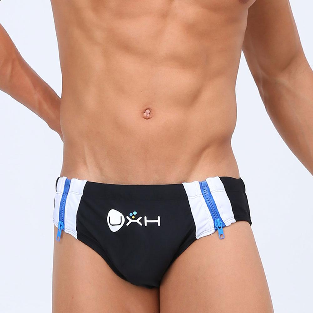 Offener Reißverschluss Regenbogen Herren Slip Sexy Badeanzug für Männer Surfen Bademode Low-Rise